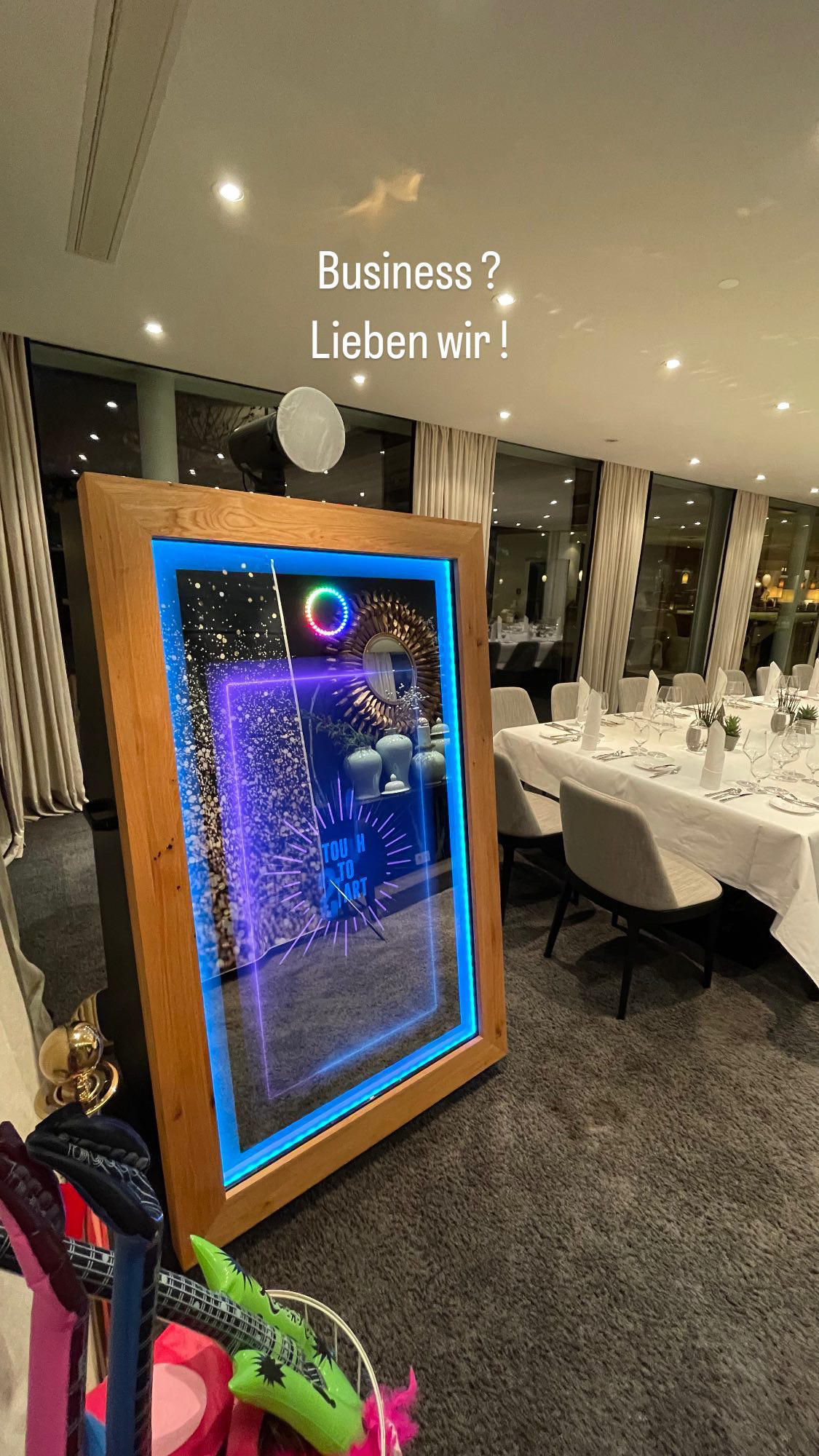 Spiegelei Fotobox auf einer Hochzeit